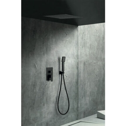 IMEX GET015/NG VOLGA Conjunto de Ducha Empotrado Monomando Negro Mate - ref: GET015/NG